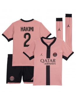 Paris Saint-Germain Achraf Hakimi #2 Ausweichtrikot für Kinder 2024-25 Kurzarm (+ Kurze Hosen)